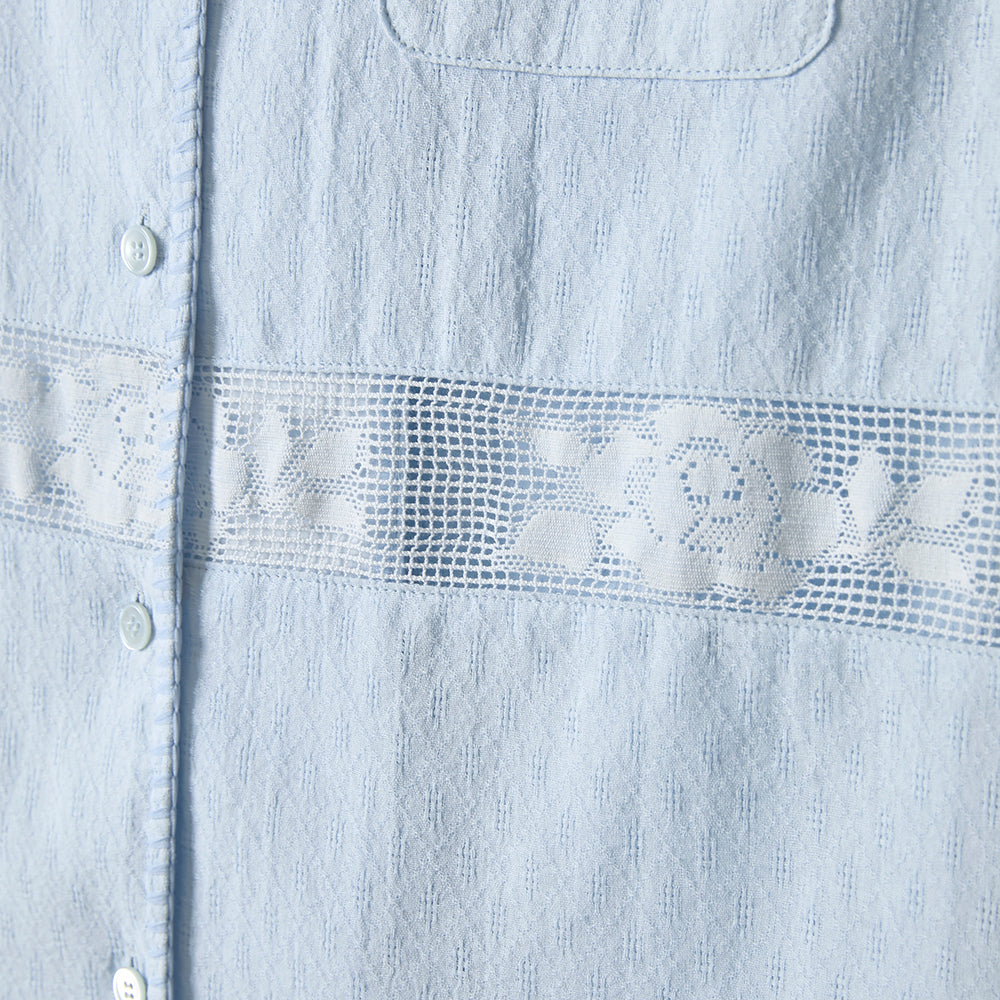 TTUDEMENT FRENCH LACE SHIRT (BLUE)