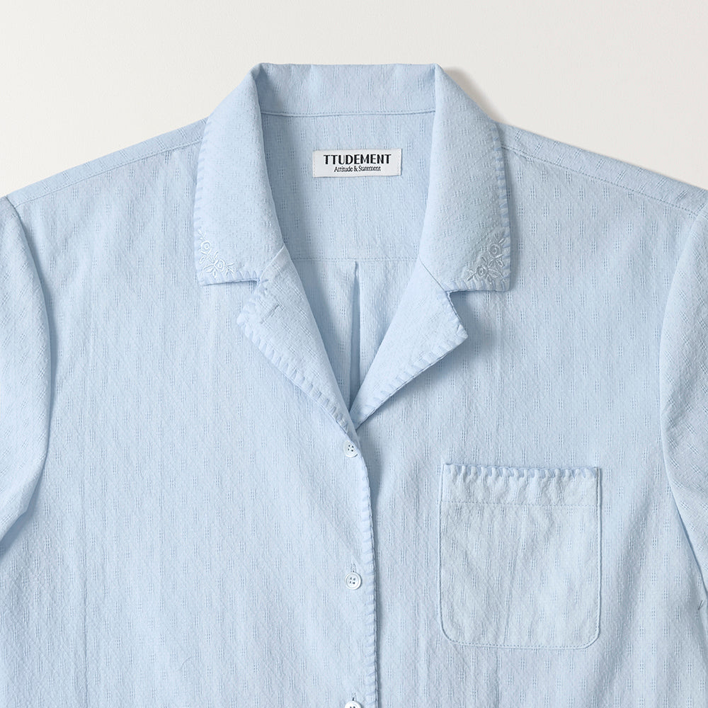 TTUDEMENT FRENCH LACE SHIRT (BLUE)
