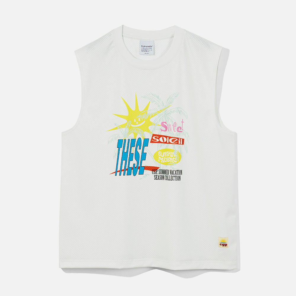 CGP SUNSHINE PARADISE Mesh Sleeveless_Cream