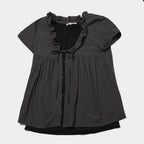 PLACE STUDIO Layered strap dot frill short sleeve blouse shirt _ 2COLOR