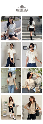 TILLIDIE Button blouse_TISU01BL04_Beige