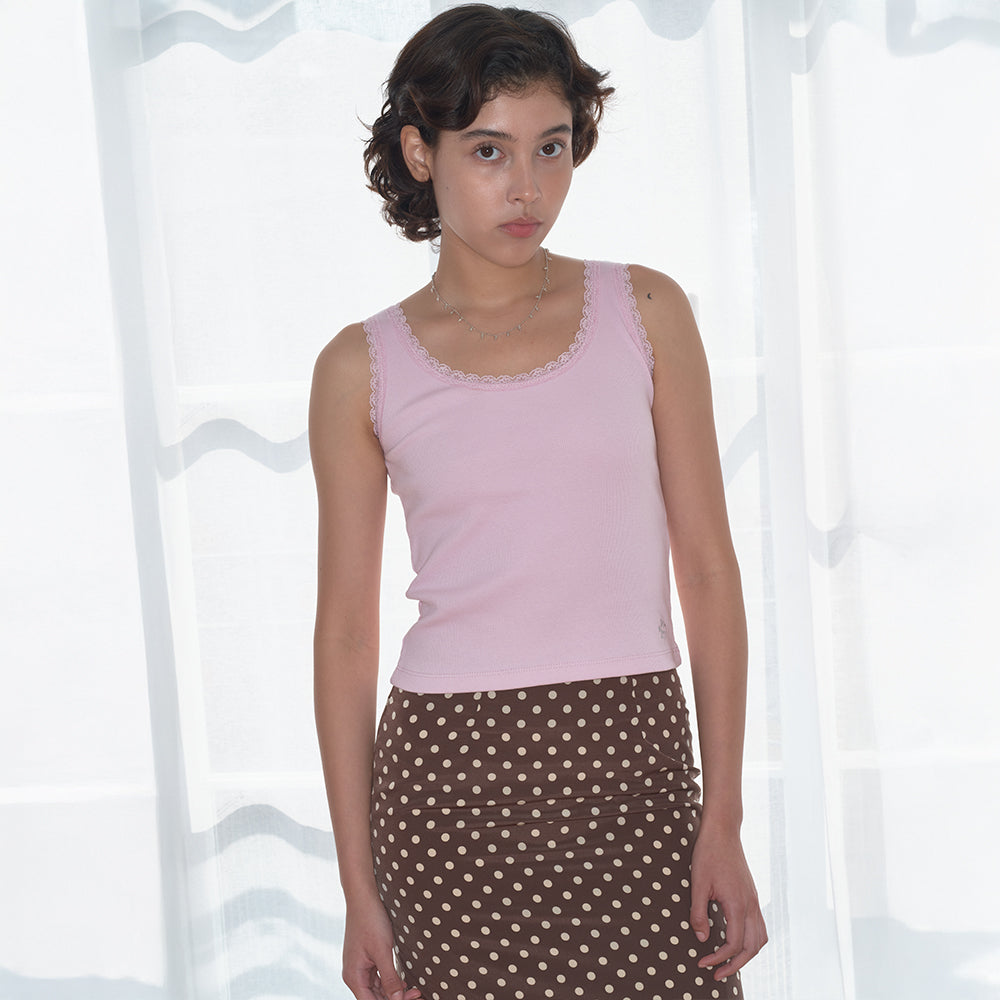 HOMEBODYTHINGS HBT Glow Lace Tank Top (PINK)
