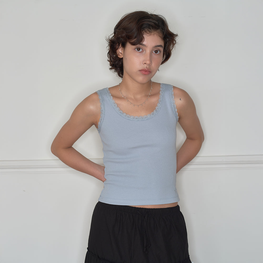 HOMEBODYTHINGS HBT Glow Lace Tank Top (SKY BLUE)
