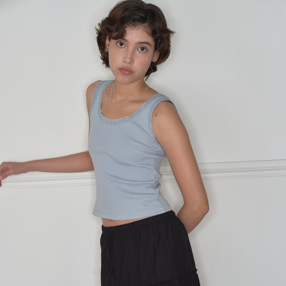 HOMEBODYTHINGS HBT Glow Lace Tank Top (SKY BLUE)