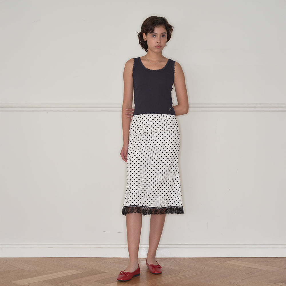 HOMEBODYTHINGS HBT Glow Lace Tank Top (NAVY)