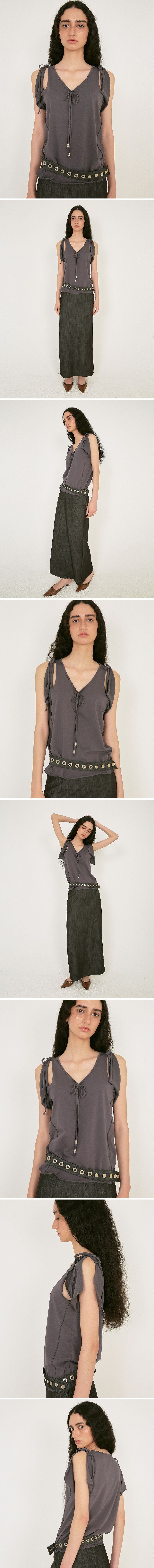 POLYSOOEM CUT OUT FLARE TOP (CHARCOAL)