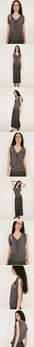 POLYSOOEM CUT OUT FLARE TOP (CHARCOAL)