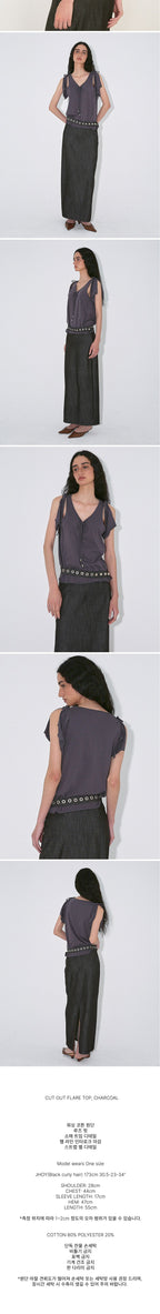 POLYSOOEM CUT OUT FLARE TOP (CHARCOAL)