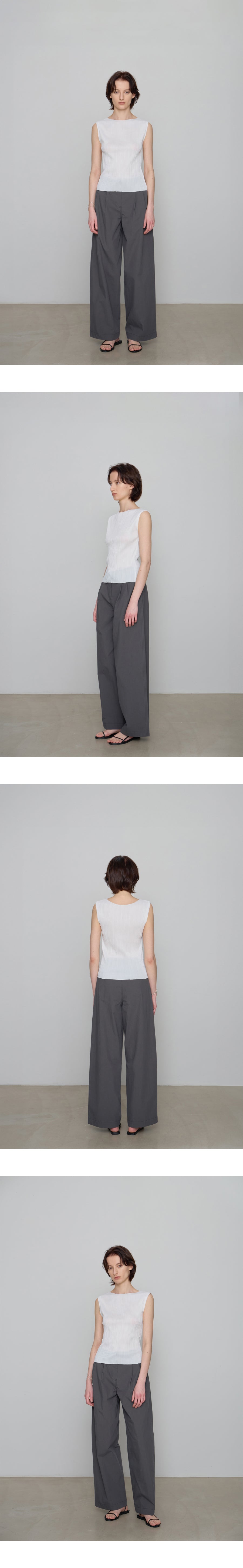 CHE [2nd] Pleats Sleeveless Top - Ivory