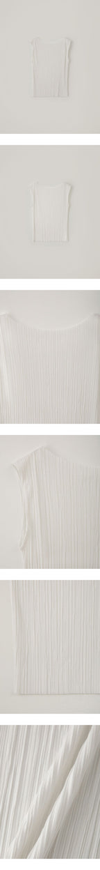 CHE [2nd] Pleats Sleeveless Top - Ivory