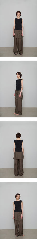 CHE [2nd] Pleats Sleeveless Top - Black