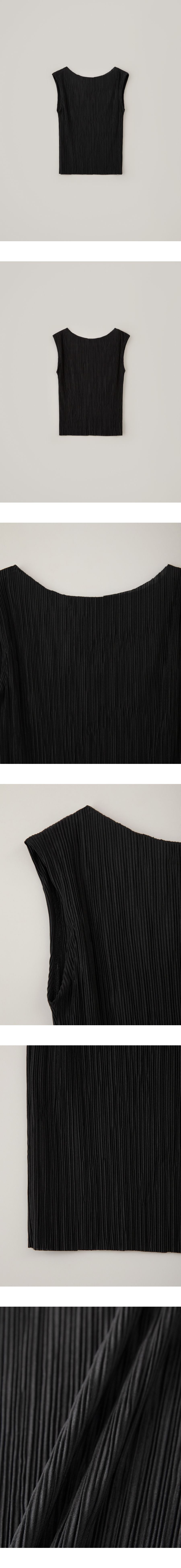 CHE [2nd] Pleats Sleeveless Top - Black