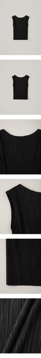 CHE [2nd] Pleats Sleeveless Top - Black