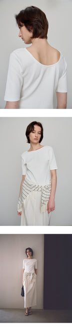 CHE [7th] Scoop Half Top - Ivory
