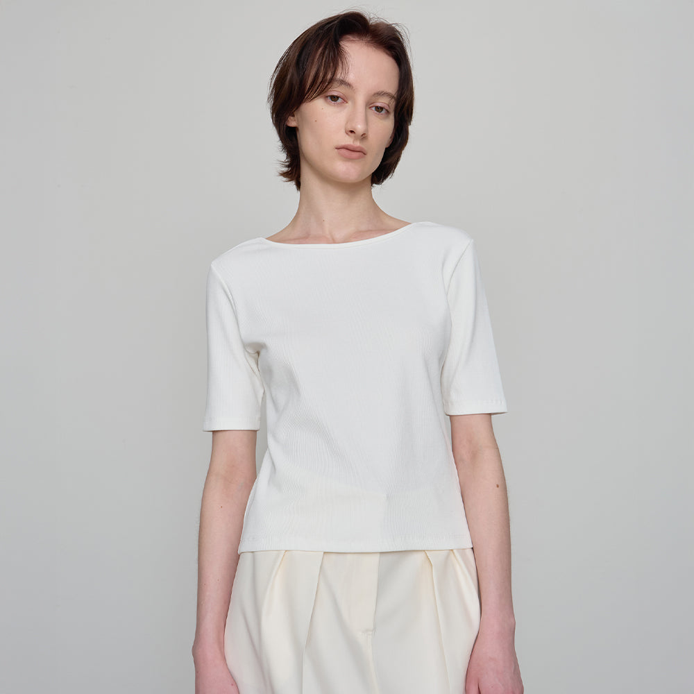 CHE [7th] Scoop Half Top - Ivory