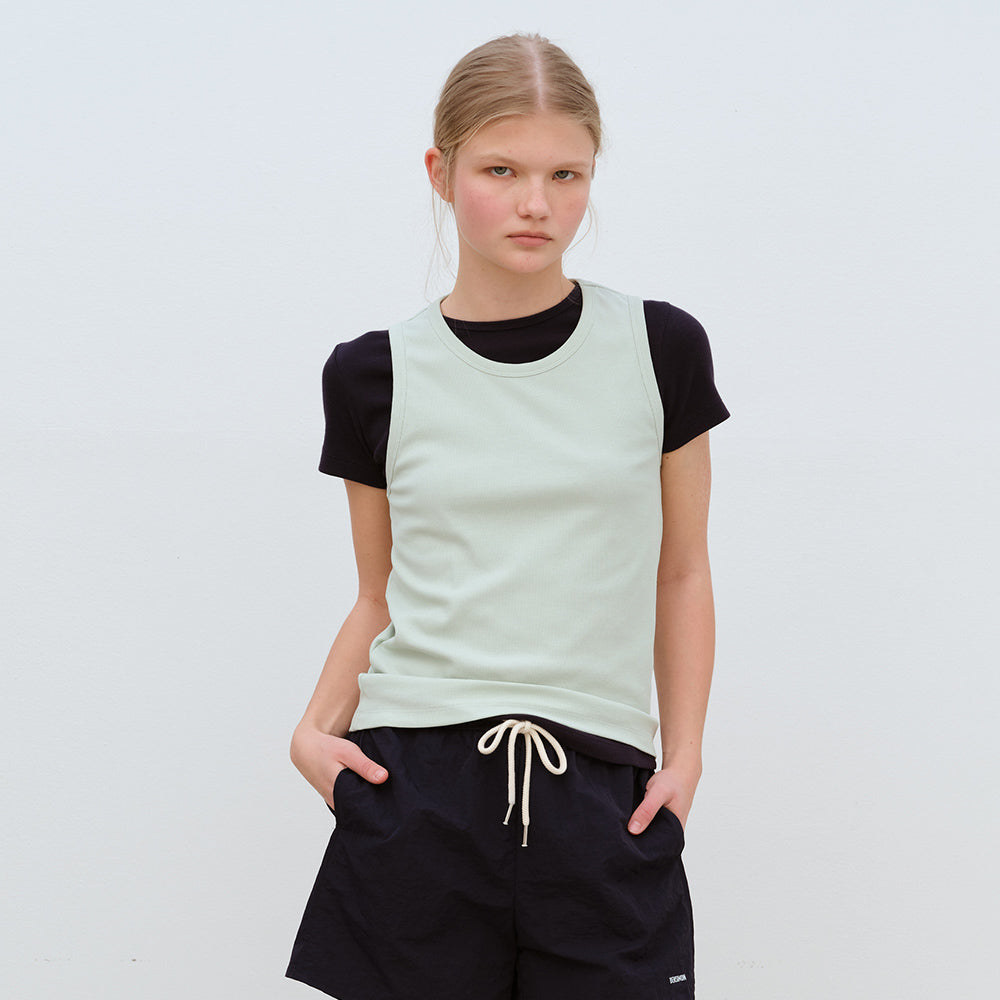 BENSIMON BASIC RIBBED SLEEVELESS - 5color