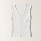 Nothing written Easy v-neck sleeveless top (White)