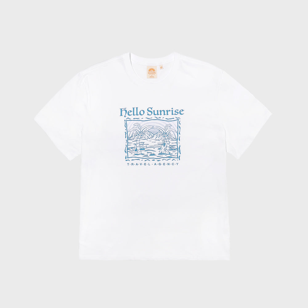 HELLO SUNRISE HS Palm Tree Graphic Tee_White