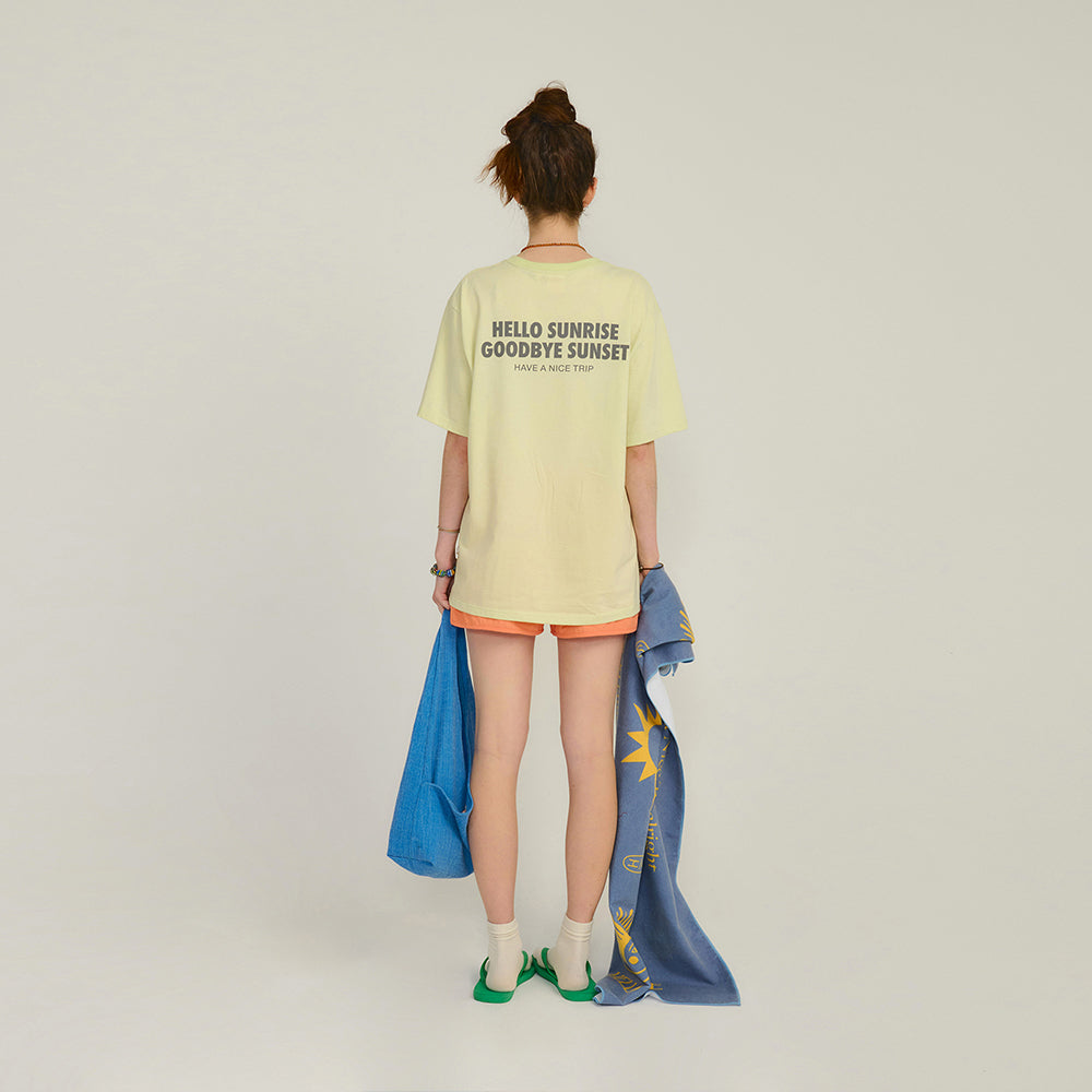 HELLO SUNRISE 90s Logo Tee_Pale Green