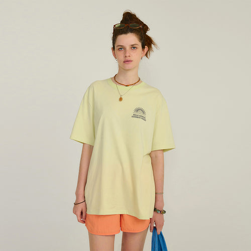 HELLO SUNRISE 90s Logo Tee_Pale Green