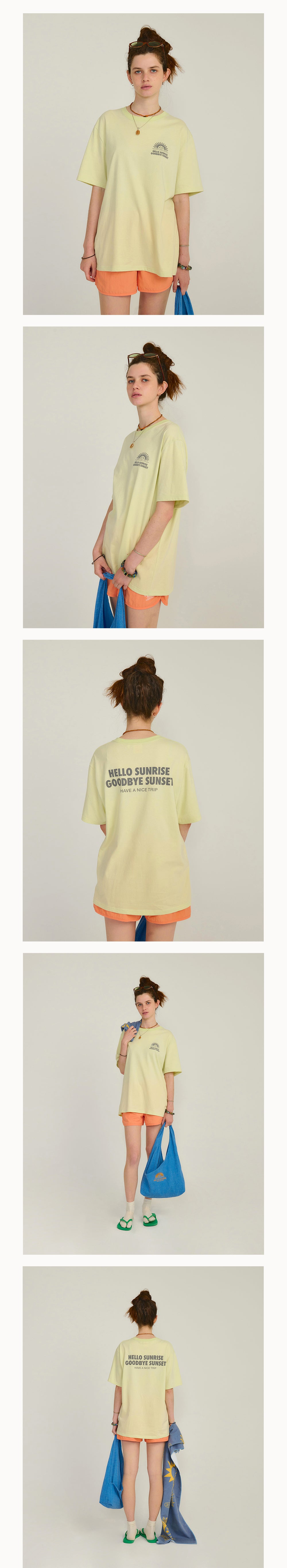 HELLO SUNRISE 90s Logo Tee_Pale Green