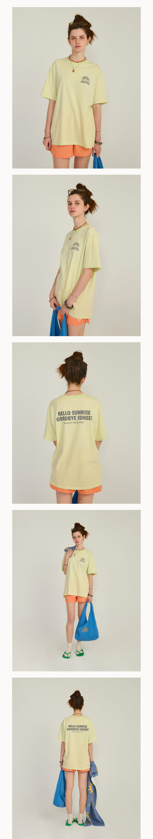 HELLO SUNRISE 90s Logo Tee_Pale Green