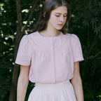 NONLOCAL Julia Shirring Blouse - Light Pink