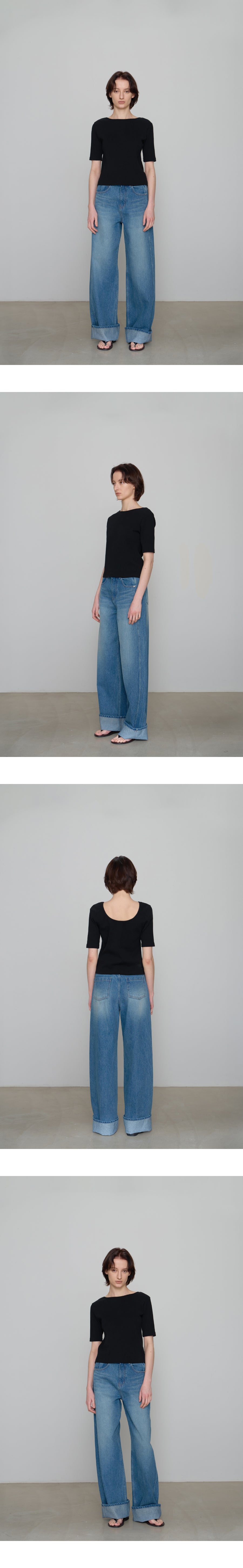 CHE [4th] Scoop Half Top - Black