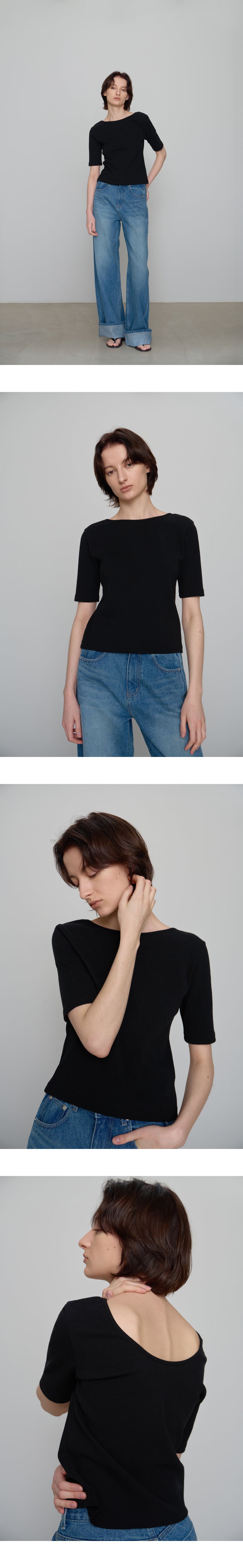 CHE [4th] Scoop Half Top - Black