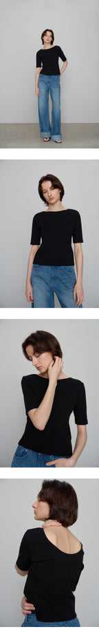 CHE [4th] Scoop Half Top - Black