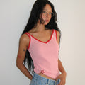 RONRON GOLGI BLOCKING CHARM SLEEVELESS KNIT PINK