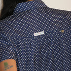 RONRON POLKA DOT SHORT SLEEVE SHIRT NAVY