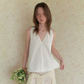 AENTE V-neck lace Sleeveless - Ivory