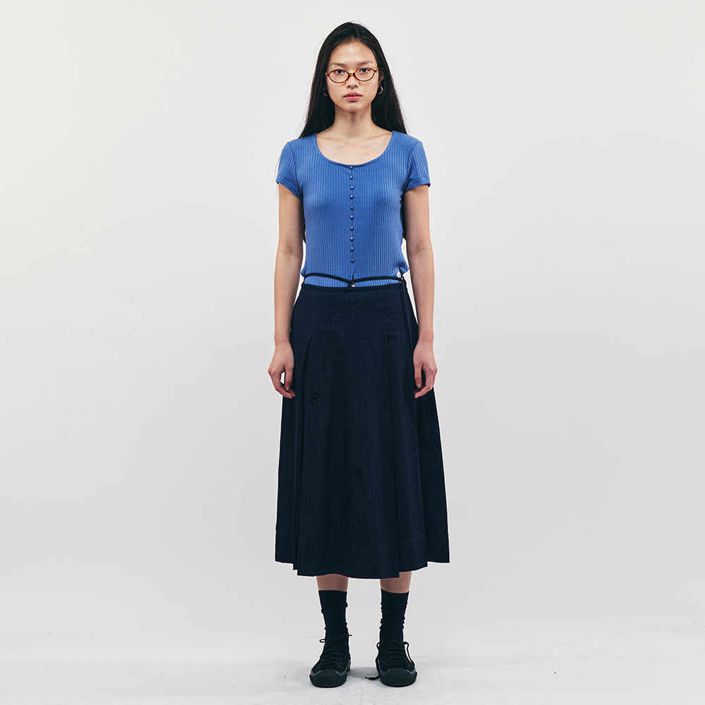 CITYBREEZE Ribbed square neck short sleeve t-shirt_3COLORS