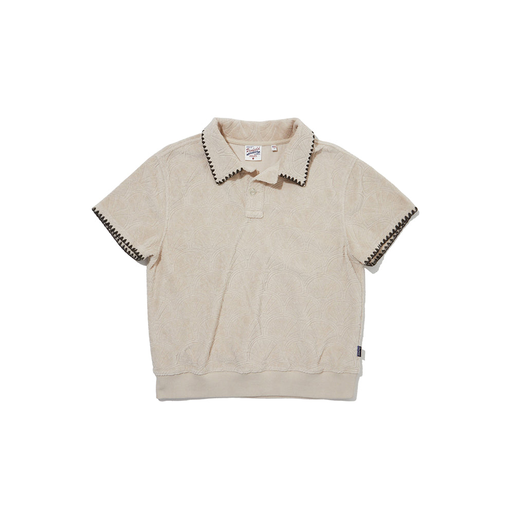 PENFIELD Resort shell pattern terry half pullover beige_FR2KT202