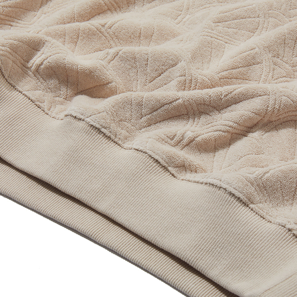 PENFIELD Resort shell pattern terry half pullover beige_FR2KT202
