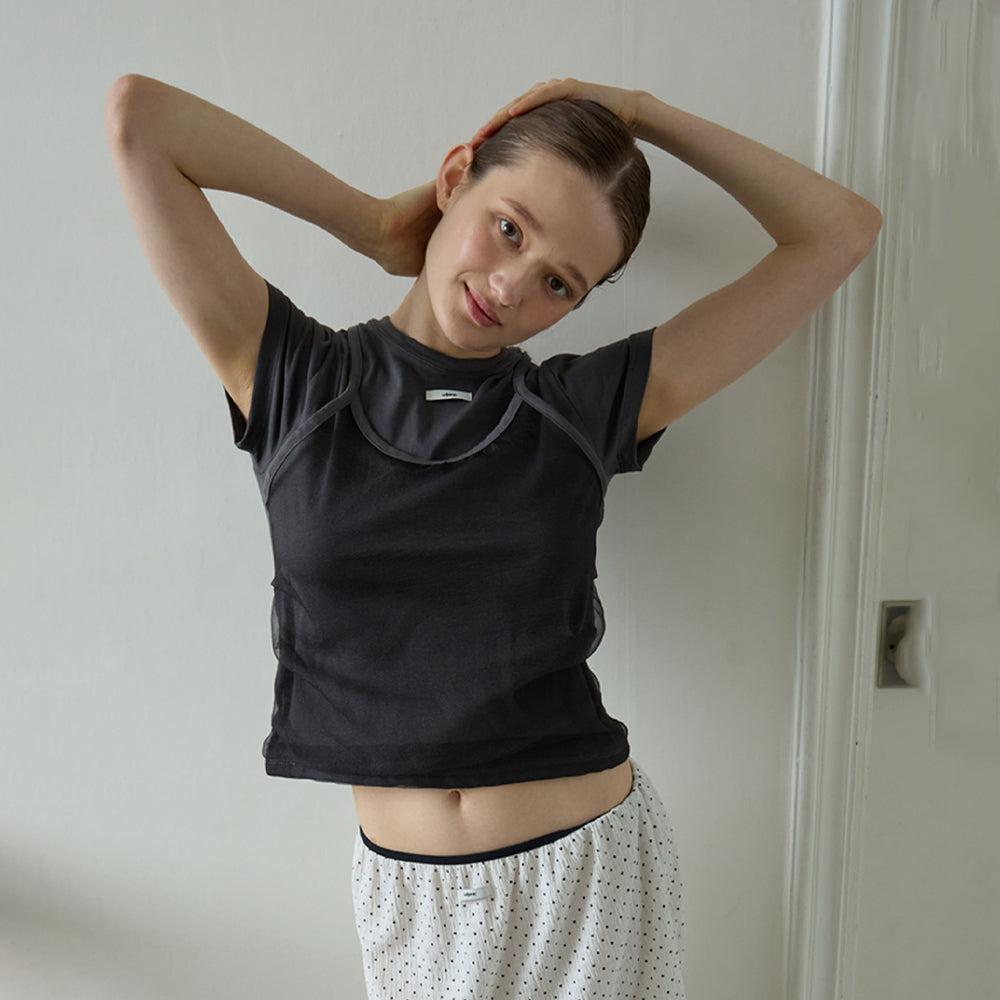 LETERIE BUSTIER LAYERED T-SHIRT_CHARCOAL