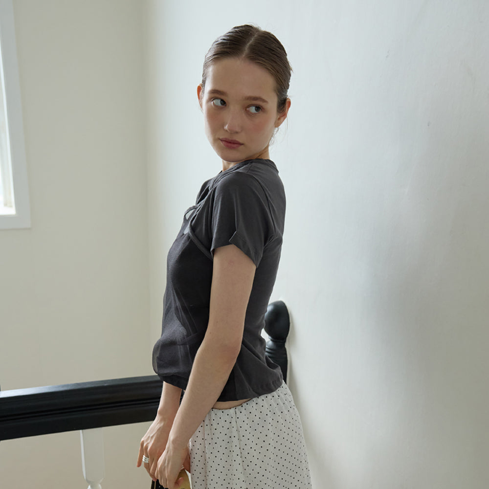 LETERIE BUSTIER LAYERED T-SHIRT_CHARCOAL