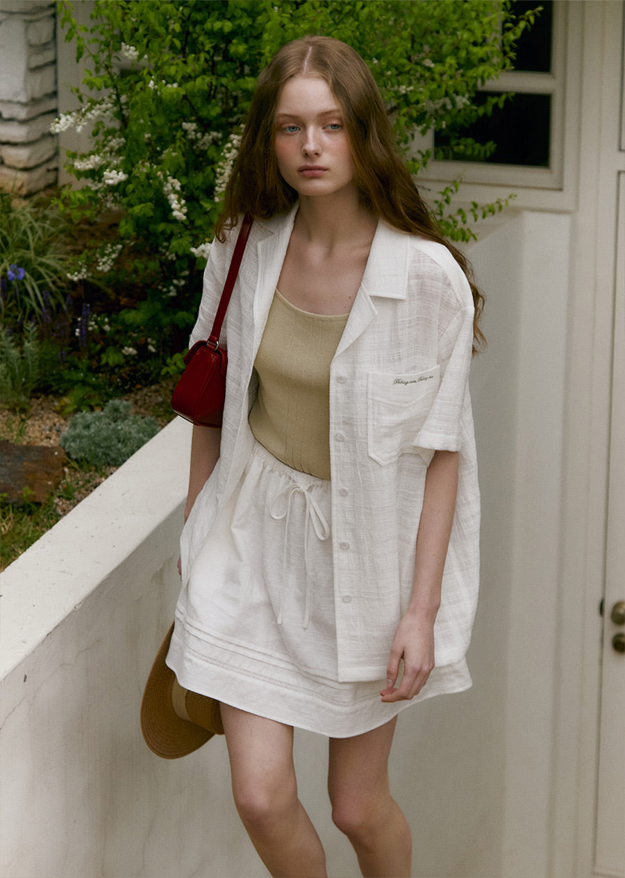 MOAT JACQUARD COLLAR SHIRT (sand ivory)