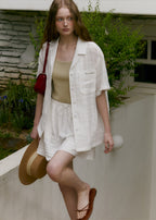 MOAT JACQUARD COLLAR SHIRT (sand ivory)
