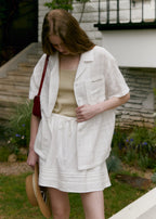 MOAT JACQUARD COLLAR SHIRT (sand ivory)