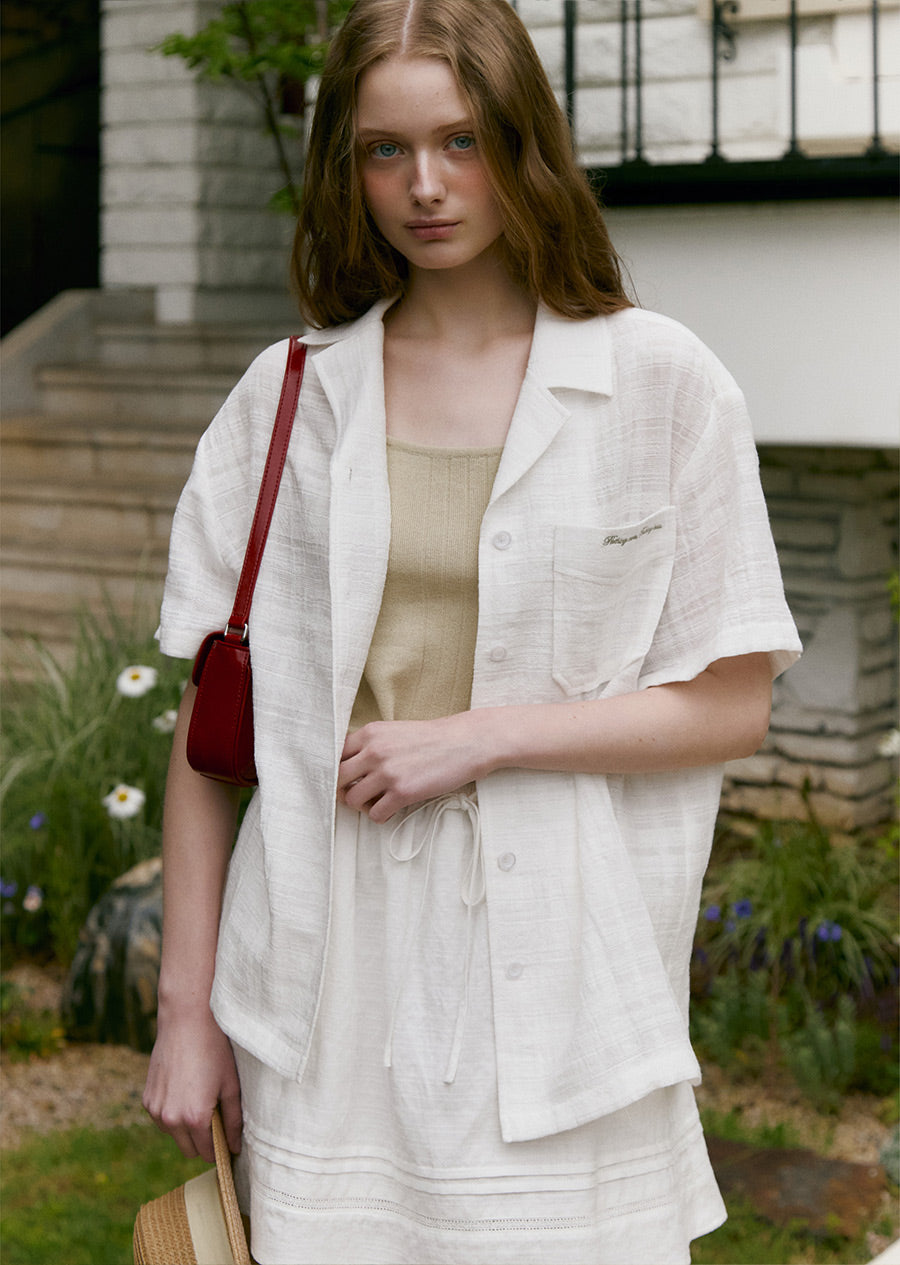 MOAT JACQUARD COLLAR SHIRT (sand ivory)