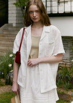 MOAT JACQUARD COLLAR SHIRT (sand ivory)