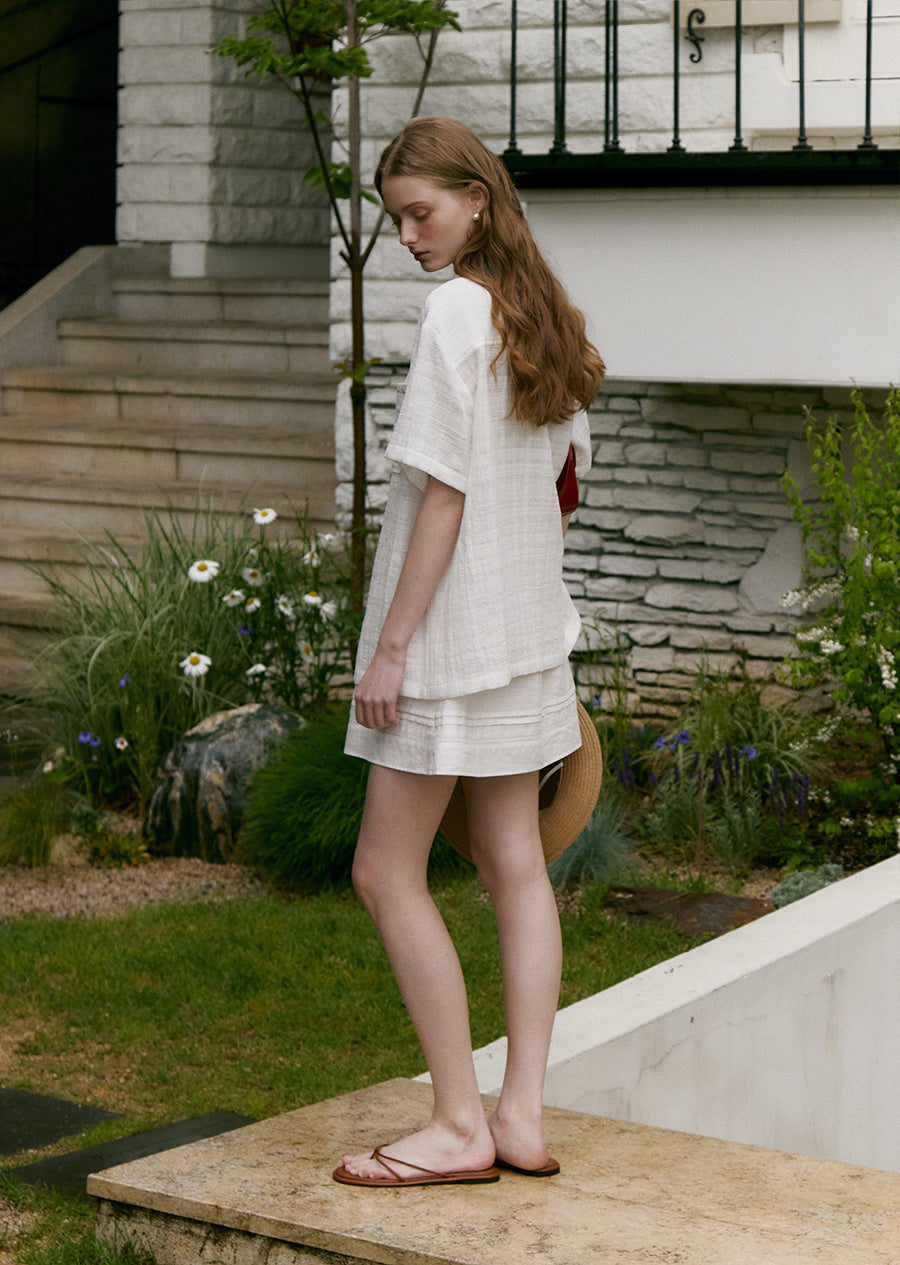 MOAT JACQUARD COLLAR SHIRT (sand ivory)