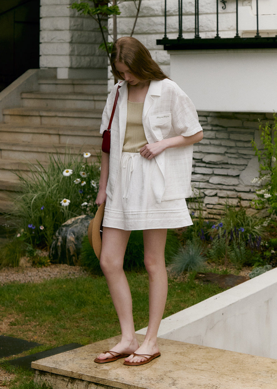 MOAT JACQUARD COLLAR SHIRT (sand ivory)