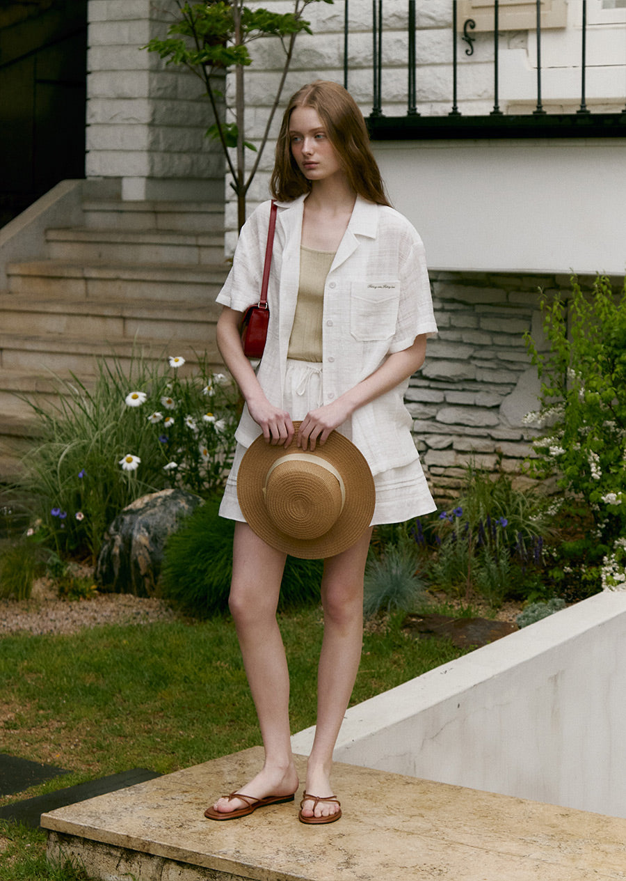 MOAT JACQUARD COLLAR SHIRT (sand ivory)