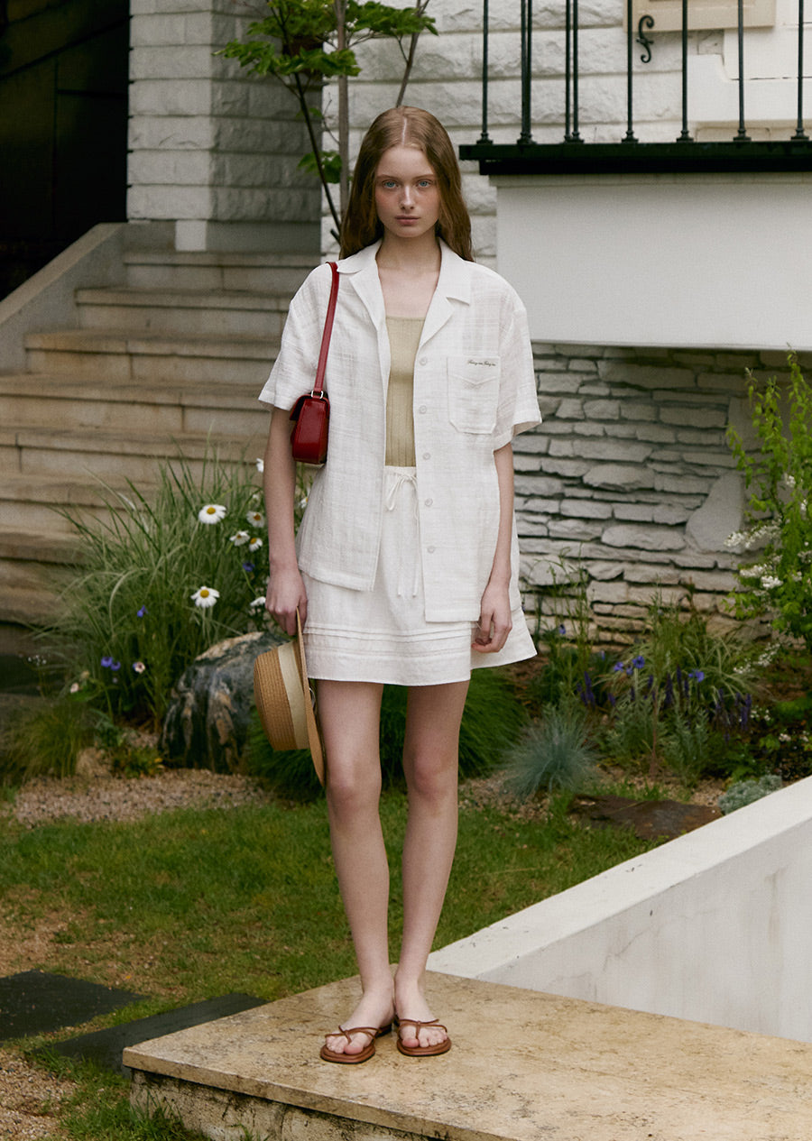 MOAT JACQUARD COLLAR SHIRT (sand ivory)