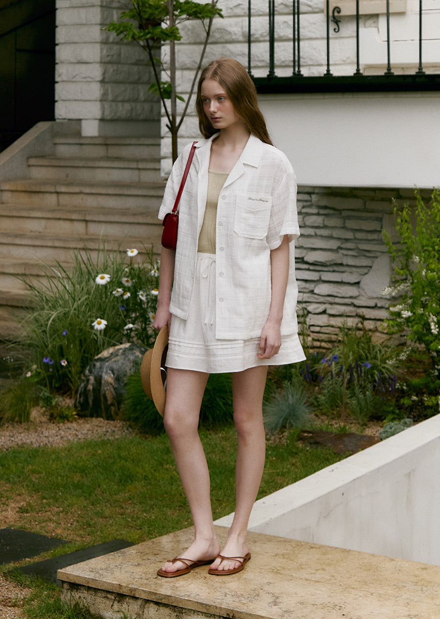 MOAT JACQUARD COLLAR SHIRT (sand ivory)