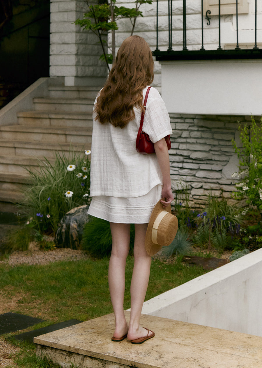 MOAT JACQUARD COLLAR SHIRT (sand ivory)