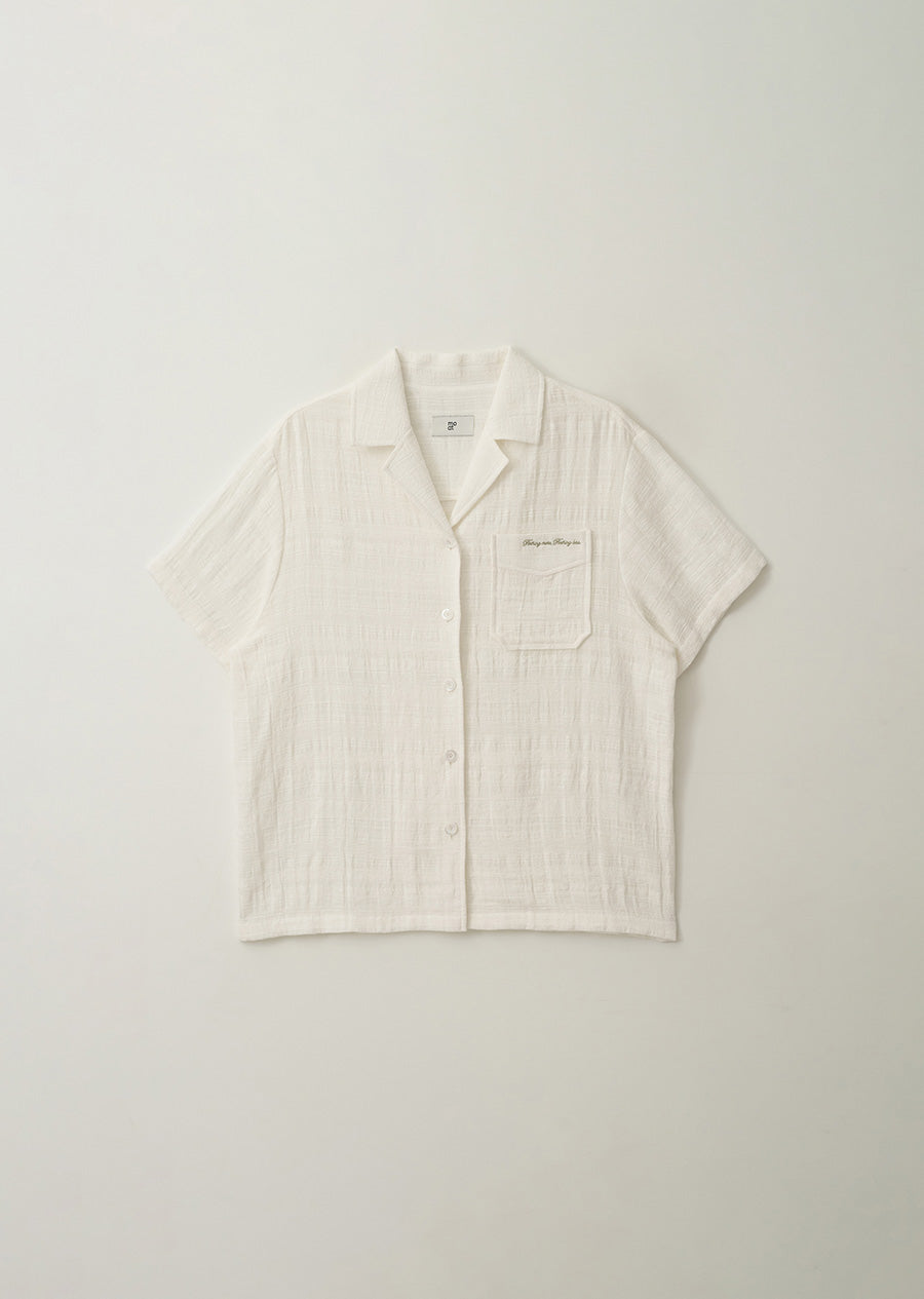 MOAT JACQUARD COLLAR SHIRT (sand ivory)